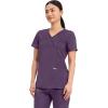 Cherokee Scrubs Top for Women Mock Wrap with 3 Pockets, Soft, 2-Way Stretch & Durable Fabric – WW610(Eggplant)