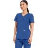 Cherokee Scrubs Top for Women Mock Wrap with 3 Pockets, Soft, 2-Way Stretch & Durable Fabric – WW610(Galaxy Blue)