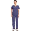 Cherokee Scrubs Top for Women Mock Wrap with 3 Pockets, Soft, 2-Way Stretch & Durable Fabric – WW610(Grape)