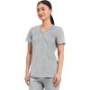 Cherokee Scrubs Top for Women Mock Wrap with 3 Pockets, Soft, 2-Way Stretch & Durable Fabric – WW610(Grey)