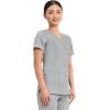 Cherokee Scrubs Top for Women Mock Wrap with 3 Pockets, Soft, 2-Way Stretch & Durable Fabric – WW610(Grey)