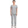 Cherokee Scrubs Top for Women Mock Wrap with 3 Pockets, Soft, 2-Way Stretch & Durable Fabric – WW610(Grey)