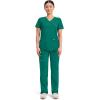 Cherokee Scrubs Top for Women Mock Wrap with 3 Pockets, Soft, 2-Way Stretch & Durable Fabric – WW610(Hunter Green)