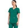 Cherokee Scrubs Top for Women Mock Wrap with 3 Pockets, Soft, 2-Way Stretch & Durable Fabric – WW610(Hunter Green)