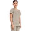 Cherokee Scrubs Top for Women Mock Wrap with 3 Pockets, Soft, 2-Way Stretch & Durable Fabric – WW610(Khaki)