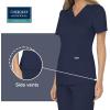 Cherokee Scrubs Top for Women Mock Wrap with 3 Pockets, Soft, 2-Way Stretch & Durable Fabric – WW610(Navy)