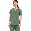 Cherokee Scrubs Top for Women Mock Wrap with 3 Pockets, Soft, 2-Way Stretch & Durable Fabric – WW610(Olive)