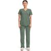 Cherokee Scrubs Top for Women Mock Wrap with 3 Pockets, Soft, 2-Way Stretch & Durable Fabric – WW610(Olive)