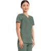 Cherokee Scrubs Top for Women Mock Wrap with 3 Pockets, Soft, 2-Way Stretch & Durable Fabric – WW610(Olive)