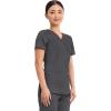 Cherokee Scrubs Top for Women Mock Wrap with 3 Pockets, Soft, 2-Way Stretch & Durable Fabric – WW610(Pewter)