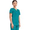 Cherokee Scrubs Top for Women Mock Wrap with 3 Pockets, Soft, 2-Way Stretch & Durable Fabric – WW610(Teal Blue)