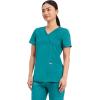 Cherokee Scrubs Top for Women Mock Wrap with 3 Pockets, Soft, 2-Way Stretch & Durable Fabric – WW610(Teal Blue)