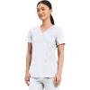 Cherokee Scrubs Top for Women Mock Wrap with 3 Pockets, Soft, 2-Way Stretch & Durable Fabric – WW610(White)