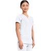 Cherokee Scrubs Top for Women Mock Wrap with 3 Pockets, Soft, 2-Way Stretch & Durable Fabric – WW610(White)