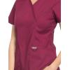Cherokee Scrubs Top for Women Mock Wrap with 3 Pockets, Soft, 2-Way Stretch & Durable Fabric – WW610(Wine)