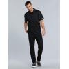 Cherokee Scrubs for Men Polo Nursing Scrub Top with Chest Pocket, Breathable Mesh, Ultra Soft 2-Way Stretch Fabric – WW615(Black)