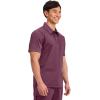 Cherokee Scrubs for Men Polo Nursing Scrub Top with Chest Pocket, Breathable Mesh, Ultra Soft 2-Way Stretch Fabric – WW615(Wine)