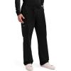 Cherokee Scrubs for Men Tapered Leg Cargo Scrub Pants with Zip Fly, 5 Pockets Elastic Waist 2-Way Stretch & Easy Care – WW190(Black)