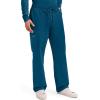 Cherokee Scrubs for Men Tapered Leg Cargo Scrub Pants with Zip Fly, 5 Pockets Elastic Waist 2-Way Stretch & Easy Care – WW190(Caribbean Blue)
