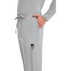 Cherokee Scrubs for Men Tapered Leg Cargo Scrub Pants with Zip Fly, 5 Pockets Elastic Waist 2-Way Stretch & Easy Care – WW190(Grey)