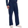 Cherokee Scrubs for Men Tapered Leg Cargo Scrub Pants with Zip Fly, 5 Pockets Elastic Waist 2-Way Stretch & Easy Care – WW190(Navy)