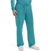 Cherokee Scrubs for Men Tapered Leg Cargo Scrub Pants with Zip Fly, 5 Pockets Elastic Waist 2-Way Stretch & Easy Care – WW190(Teal Blue)