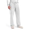Cherokee Scrubs for Men Tapered Leg Cargo Scrub Pants with Zip Fly, 5 Pockets Elastic Waist 2-Way Stretch & Easy Care – WW190(White)