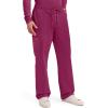 Cherokee Scrubs for Men Tapered Leg Cargo Scrub Pants with Zip Fly, 5 Pockets Elastic Waist 2-Way Stretch & Easy Care – WW190(Wine)