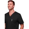 Cherokee Scrubs for Men Tuckable V-Neck Nursing Scrub Top with Chest Pocket, Side Vents & 2-Way Stretch Fabric – 4743(Black)