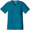 Cherokee Scrubs for Men Tuckable V-Neck Nursing Scrub Top with Chest Pocket, Side Vents & 2-Way Stretch Fabric – 4743(Caribbean Blue)