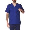 Cherokee Scrubs for Men Tuckable V-Neck Nursing Scrub Top with Chest Pocket, Side Vents & 2-Way Stretch Fabric – 4743(Galaxy Blue)