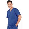 Cherokee Scrubs for Men Tuckable V-Neck Nursing Scrub Top with Chest Pocket, Side Vents & 2-Way Stretch Fabric – 4743(Galaxy Blue)
