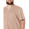 Cherokee Scrubs for Men Tuckable V-Neck Nursing Scrub Top with Chest Pocket, Side Vents & 2-Way Stretch Fabric – 4743(Khaki)