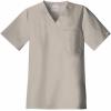 Cherokee Scrubs for Men Tuckable V-Neck Nursing Scrub Top with Chest Pocket, Side Vents & 2-Way Stretch Fabric – 4743(Khaki)