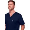 Cherokee Scrubs for Men Tuckable V-Neck Nursing Scrub Top with Chest Pocket, Side Vents & 2-Way Stretch Fabric – 4743(Navy)