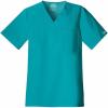 Cherokee Scrubs for Men Tuckable V-Neck Nursing Scrub Top with Chest Pocket, Side Vents & 2-Way Stretch Fabric – 4743(Teal Blue)