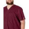 Cherokee Scrubs for Men Tuckable V-Neck Nursing Scrub Top with Chest Pocket, Side Vents & 2-Way Stretch Fabric – 4743(Wine)