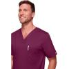 Cherokee Scrubs for Men Tuckable V-Neck Nursing Scrub Top with Chest Pocket, Side Vents & 2-Way Stretch Fabric – 4743(Wine)