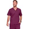Cherokee Scrubs for Men Tuckable V-Neck Nursing Scrub Top with Chest Pocket, Side Vents & 2-Way Stretch Fabric – 4743(Wine)