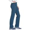 Cherokee Scrubs for Women Mid Rise Straight Leg Scrub Pants For Women Pull-on Bottoms with 6 Pockets & 360° Stretch – CK002(Caribbean Blue)
