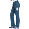 Cherokee Scrubs for Women Mid Rise Straight Leg Scrub Pants For Women Pull-on Bottoms with 6 Pockets & 360° Stretch – CK002(Caribbean Blue)