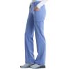 Cherokee Scrubs for Women Mid Rise Straight Leg Scrub Pants For Women Pull-on Bottoms with 6 Pockets & 360° Stretch – CK002(Ciel Blue)