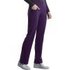 Cherokee Scrubs for Women Mid Rise Straight Leg Scrub Pants For Women Pull-on Bottoms with 6 Pockets & 360° Stretch – CK002(Eggplant)