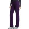 Cherokee Scrubs for Women Mid Rise Straight Leg Scrub Pants For Women Pull-on Bottoms with 6 Pockets & 360° Stretch – CK002(Eggplant)