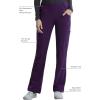 Cherokee Scrubs for Women Mid Rise Straight Leg Scrub Pants For Women Pull-on Bottoms with 6 Pockets & 360° Stretch – CK002(Eggplant)
