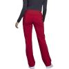 Cherokee Scrubs for Women Mid Rise Straight Leg Scrub Pants For Women Pull-on Bottoms with 6 Pockets & 360° Stretch – CK002(Red)