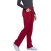 Cherokee Scrubs for Women Mid Rise Straight Leg Scrub Pants For Women Pull-on Bottoms with 6 Pockets & 360° Stretch – CK002(Red)