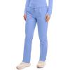 Cherokee Scrubs for Women Mid Rise Tapered Leg Drawstring Pant with 5 Pockets, Cargo Bottom with 2 Way Stretch Fabric- WW105(Ciel Blue)
