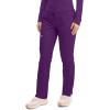 Cherokee Scrubs for Women Mid Rise Tapered Leg Drawstring Pant with 5 Pockets, Cargo Bottom with 2 Way Stretch Fabric- WW105(Eggplant)