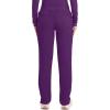 Cherokee Scrubs for Women Mid Rise Tapered Leg Drawstring Pant with 5 Pockets, Cargo Bottom with 2 Way Stretch Fabric- WW105(Eggplant)
